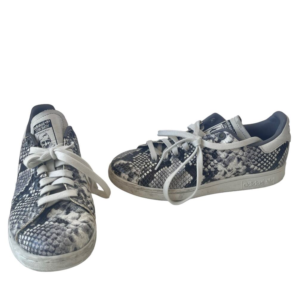 Adidas Stan Smith Snakeskin Lace Up Mens Sneakers Sz 5.5 Y2K Tenniscore Trainers